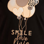 Βαμβακερό μπλουζάκι Smile με έγχρωμη στάμπα σε μεγάλα μεγέθη