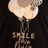 Βαμβακερό μπλουζάκι Smile με έγχρωμη στάμπα σε μεγάλα μεγέθη