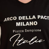 Βαμβακερό T-shirt με ασημί στάμπα “Italia”