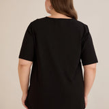 Βαμβακερό T-shirt με ασημί στάμπα “Italia”