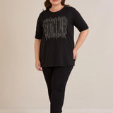 Βαμβακερό T-shirt με στάμπα και στρας “Style”