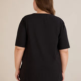 Βαμβακερό T-shirt με στάμπα και στρας “Style”